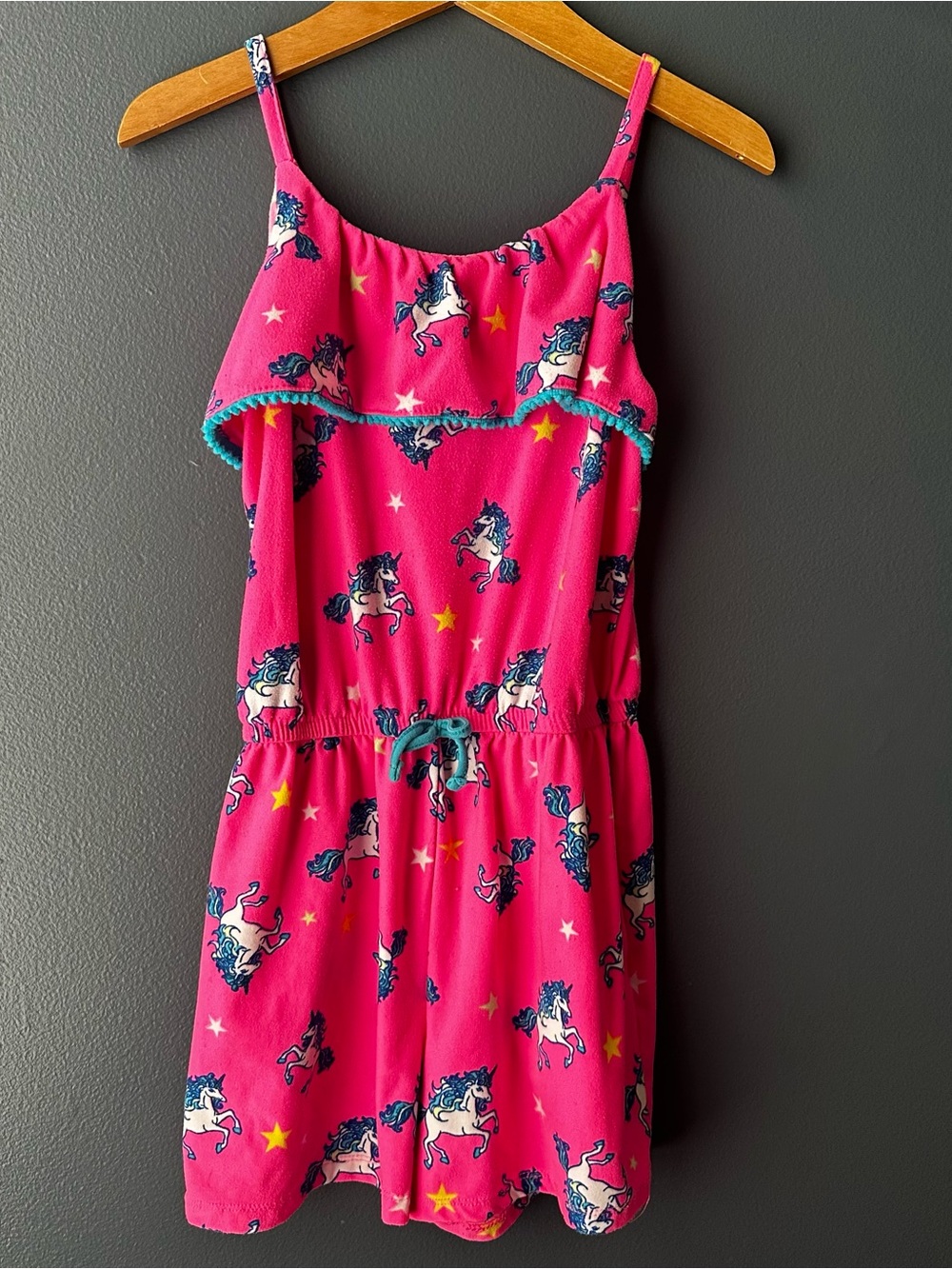 🦄 EXTREMELY ME Girls romper shorts pink size 10/12 unicorns stars L